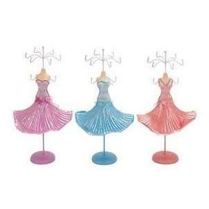   94578 Set of 3 Jewelry Holder Stands   Pink Blue Mannequin: Beauty