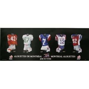  Montreal Alouettes 5X15 Plaque   Heritage Jersey Print 