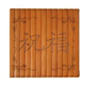  Square Etched Bamboo Wood Wall Hangings   Wealth