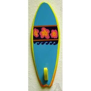   Towel Key Hook Surfing Surfboard Beach Wall Art Sign: Home & Kitchen