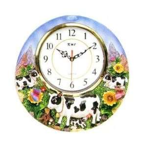  COW 3 Dimensional Wall Clock BRAND NEW!: Home & Kitchen