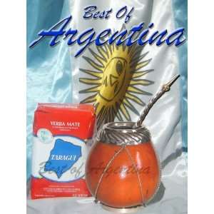  ARGENTINA KIT Excellent Mate Gourd with SILVER 800 