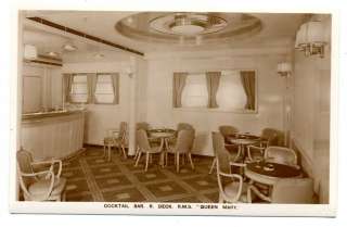 K1292 TRANSPORTATION SHIP RMS QUEEN MARY COCKTAIL BAR  