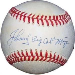 Johnny Big Cat Mize SIGNED Official AL Baseball JSA #G49107 YANKEES 
