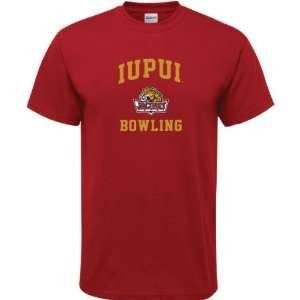  IUPUI Jaguars Cardinal Red Bowling Arch T Shirt: Sports 