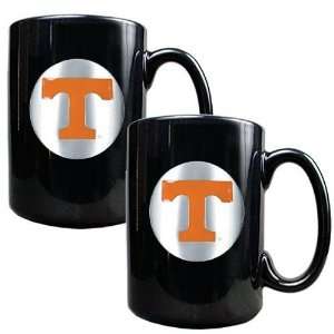 Tennessee Volunteers 2pc Black Ceramic Mug Set  Sports 