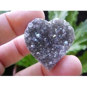 A4414 Gemqz Druzy Purple Amethyst Loose Heart Shape Cute 