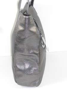Lauren By Ralph Lauren Pewter Leather Putnam Tote Womens Handbag Purse 