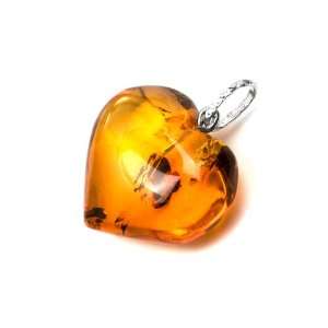 Baltic Amber Heart Sterling Silver Valentines Day Collection Gift 