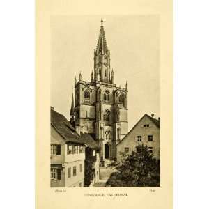 com 1910 Halftone Print Constance Konstanz Cathedral Minster Germany 