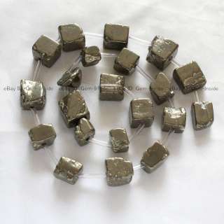 10x10mm quadrel gray pyrite gemstone beads strand 16  