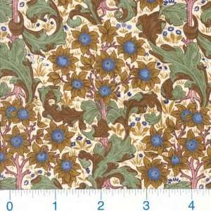  45 Wide William Morris Maiden Flowers Natural/Tan Fabric 