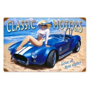  Classic Motors Pinup Girls Vintage Metal Sign   Victory 