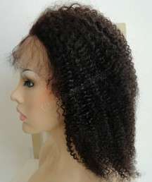 Full Lace 100% Indian Remy Human Hair Afro Curl Wig 12 Curly Vianey 