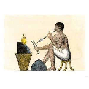 Ancient Egyptian Worker in Silver Premium Poster Print, 24x32