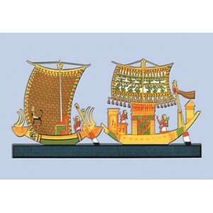  Boats from the Tomb of Ramses III at Thebes 24X36 Giclee 