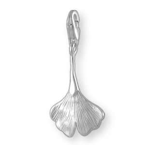   MELINA Charms clip on pendant ginkgo leaf sterling silver 925 Jewelry