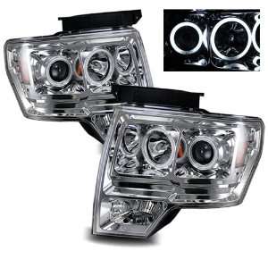  2009 2011 Ford F 150 CCFL LED Halo Projector Headlights /w 