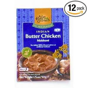 Asian Home Gourmet Indian Butter Chicken, 1.75 Ounce Boxes (Pack of 12 