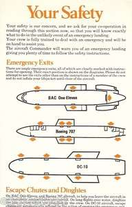 Safety Card   Laker Airways   BAC 1 11 B707 DC 10 (S3023)  