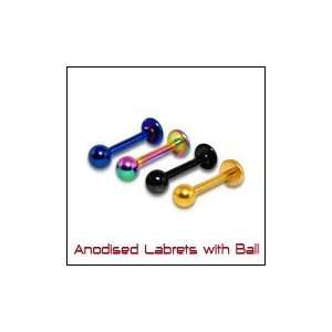 316L Surgical steel Anodised Labrets with Ball Body Piercing Jewelry