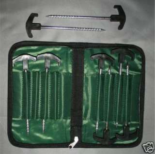 Bivvy / tent pegs x8 carp pike fishing with carry case  