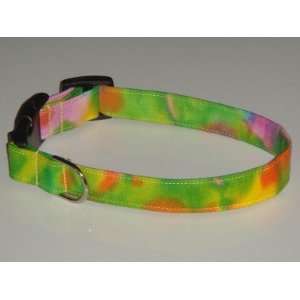  Rainbow Bright Tie Dye Tye Dye Dog Collar X Small 1/2 