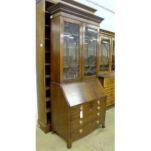  Antique Style Mahogany Secretary Bookcase: Furniture 