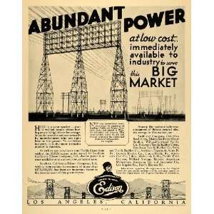  1931 Ad Southern California Edison Electrical Towers 