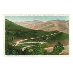 Lookout Mountain, Colorado, View of the Lariat Trail, Upper Hairpins 