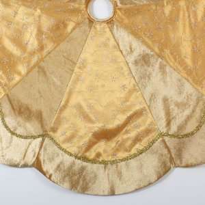    48 Gold Velvet and Glitter Organza Tree Skirt