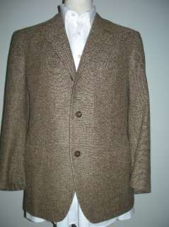 NEW KITON NAPOLI SPORTCOAT WOOL/SILK BROWN FISHBONE 43 S  