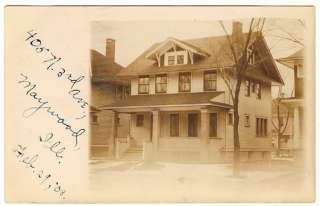   Postcard of house at 405 N. 3rd. Ave. Maywood Illinois 1908  