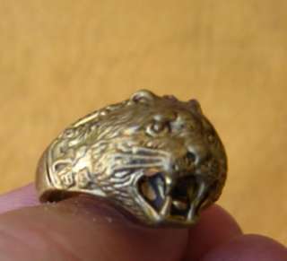 Rare Bronze Tiger Ring Hindu Amulet  