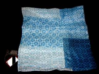 nwt COACH blue silk SIGNATURE scarf + gift box  