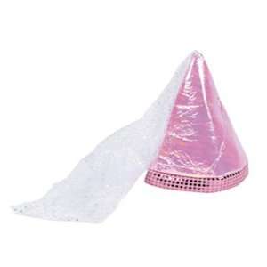    Pink Princess Cone Hat with Veil   Fairy Princess Hat Toys & Games