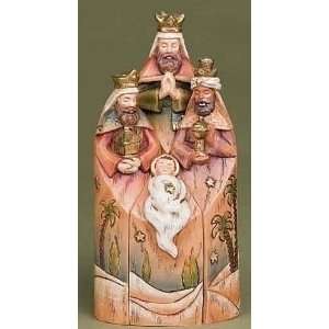 Wood Works Three Kings and Baby Jesus Nesting Christmas Nativity 