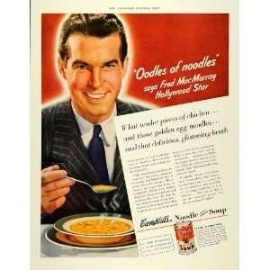   Ad Campbells Chicken Noodle Soup Fred MacMurray   Original Print Ad