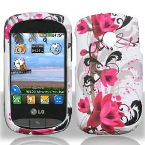  LG 800G Cookie Style TracFone Net10 Red Flower on White 