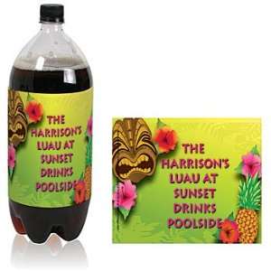Tropical Tiki Personalized Soda Bottle Labels   Qty 12