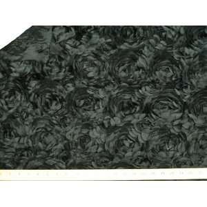  Petal Rosette Satin Black Fabric By the Yard: Everything 