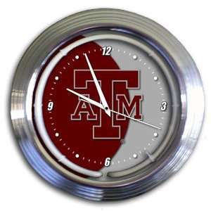  Texas A&M Aggies College Varsity Neon Clock Sports 