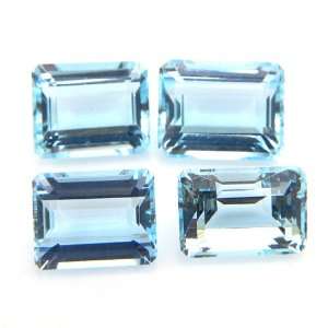  Natural Blue Aquamarine Gemstone Emerald Cut 15.05cts 10 