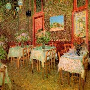  Van Gogh   Interior of a restaurant 24X24 Canvas art 