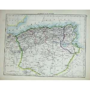   Johnston World Maps 1895 Physical Africa Algeria Tunis