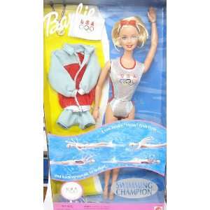    Barbie SWIMMING CHAMPION Doll 1999 REALLY SWIMS!: Toys & Games