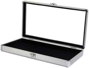 Aluminum Glass Top Multi Use Lined Travel Storage Case  