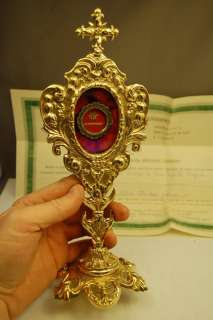 Reliquary w/ relic & DocumentSt Therese Inf. Jesus  