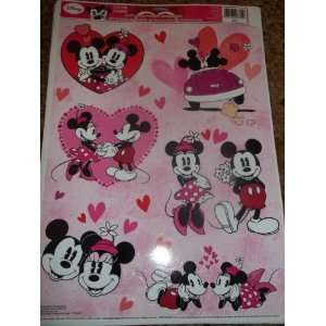 Disney VALENTINES (3 DIFFRENT WINDOW CLINGS)Mickey Mouse & Minnie AND 