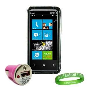  HTC Arrive Snap on Clear Case + Compatible USB Pink HTC Arrive 